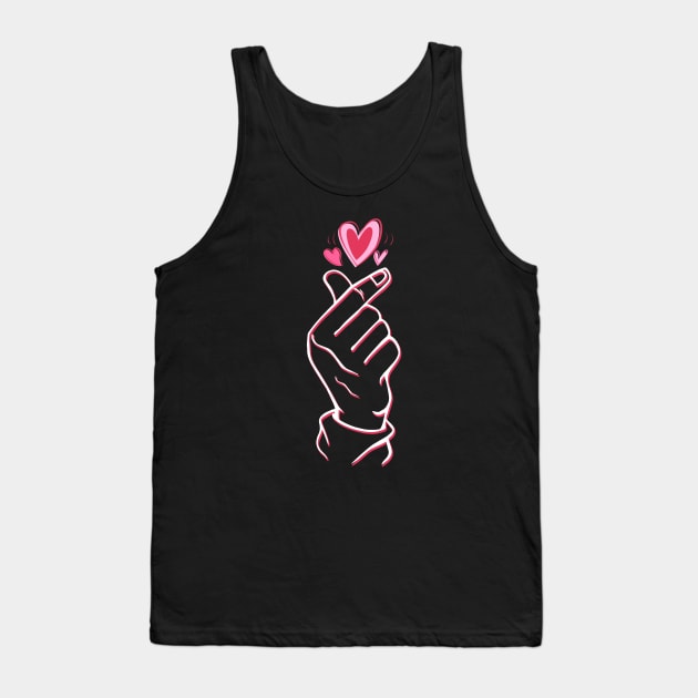 Great K-Pop Finger Heart Gift Kpop K-Drama Korea Boyband Tank Top by wonderws